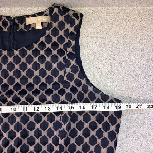 Banana Republic Women Textured Navy Sheath Dress Size 12 - Picture 8 of 11